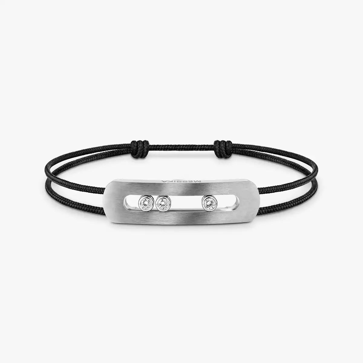 BRACELET CORDON NOIR TITANIUM NATUREL