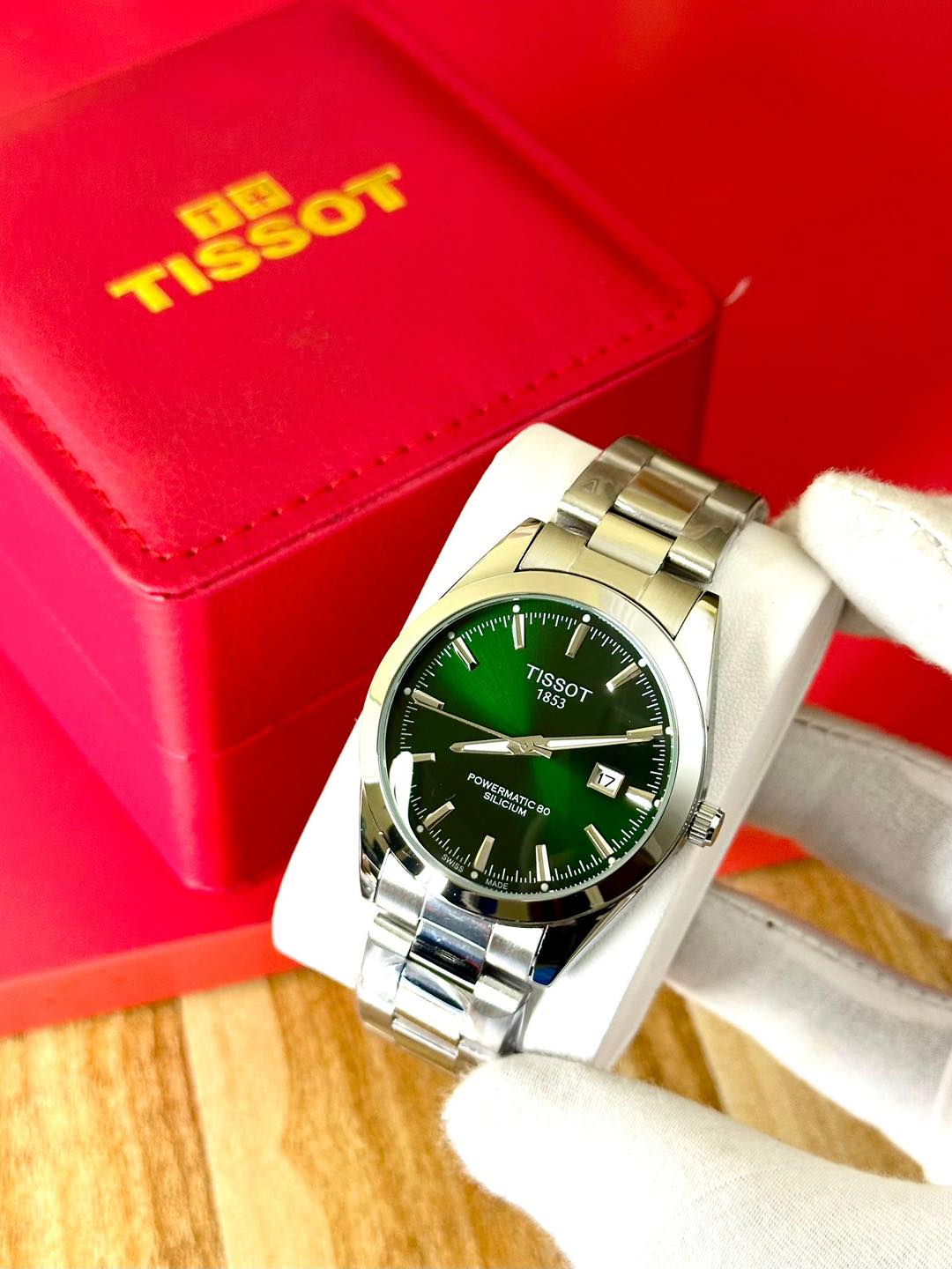 MONTRE TISSOT GENTLMAN HOMME ARGENT VERT