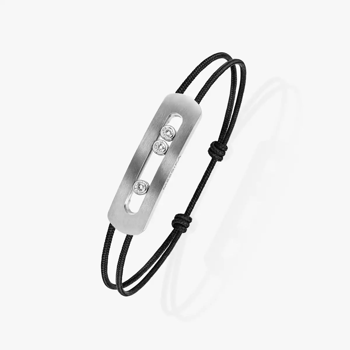 BRACELET CORDON NOIR TITANIUM NATUREL