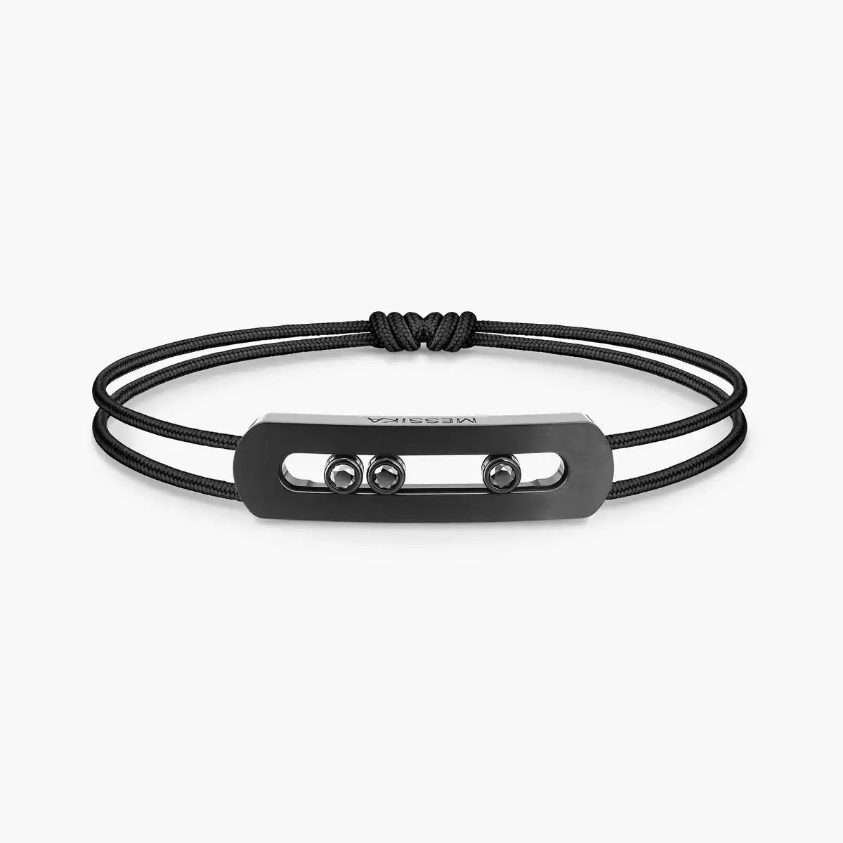 BRACELET CORDON NOIR TITANIUM NATUREL