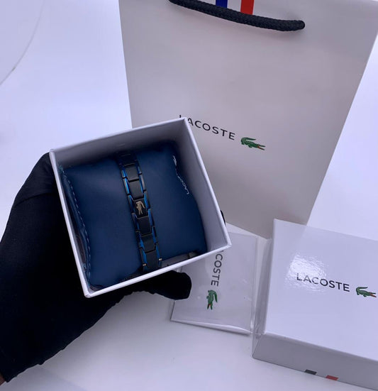 BRACELET LACOSTE POUR HOMME NOIR-BLEU