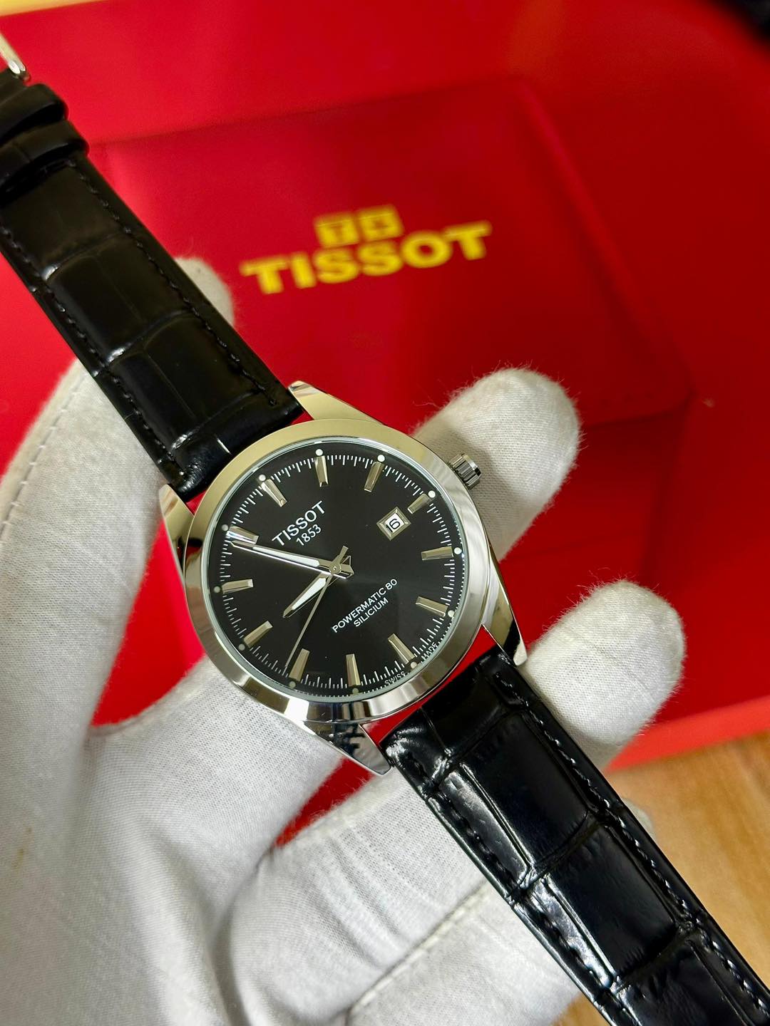 MONTRE TISSOT GENTLMAN HOMME CUIR NOIR - NOIR
