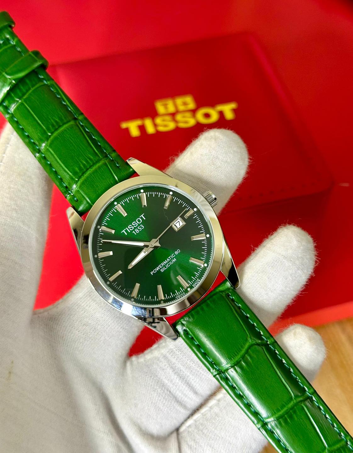 MONTRE TISSOT GENTLMAN HOMME CUIR VERT - VERT