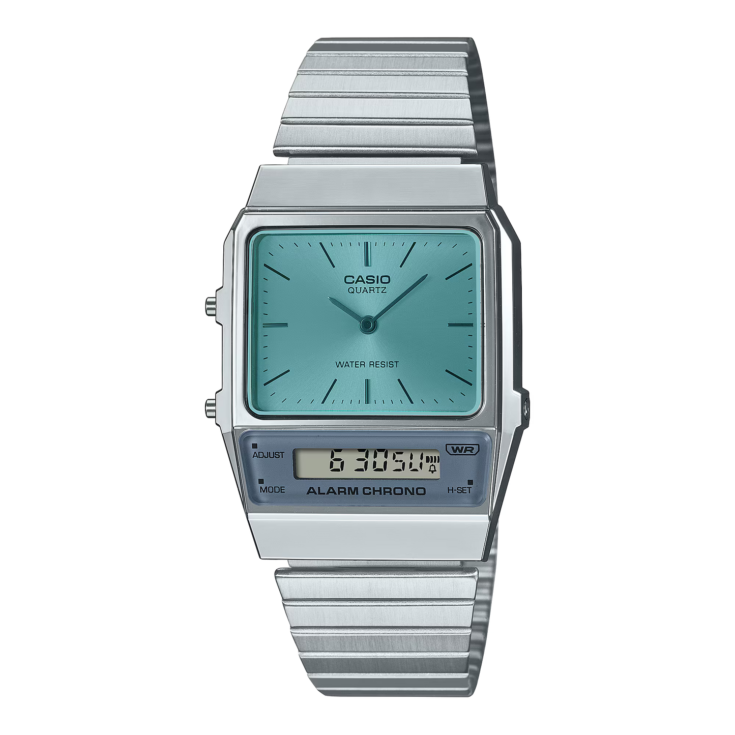 MONTRE CASIO ARGENT BLUE AQ-800E