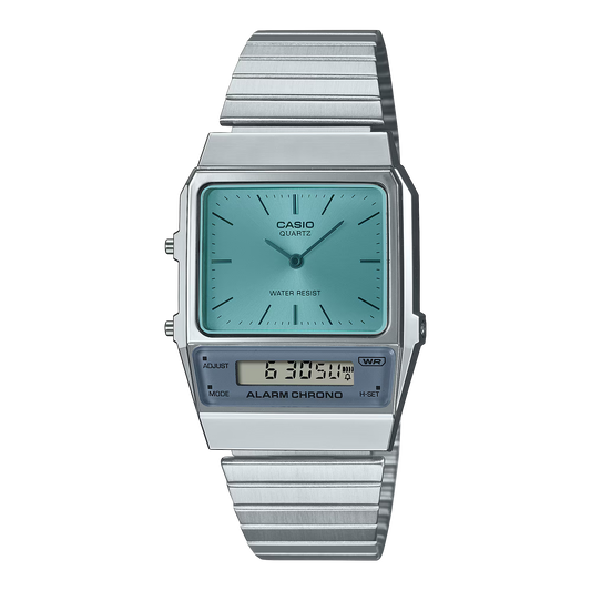 MONTRE CASIO ARGENT BLUE AQ-800E