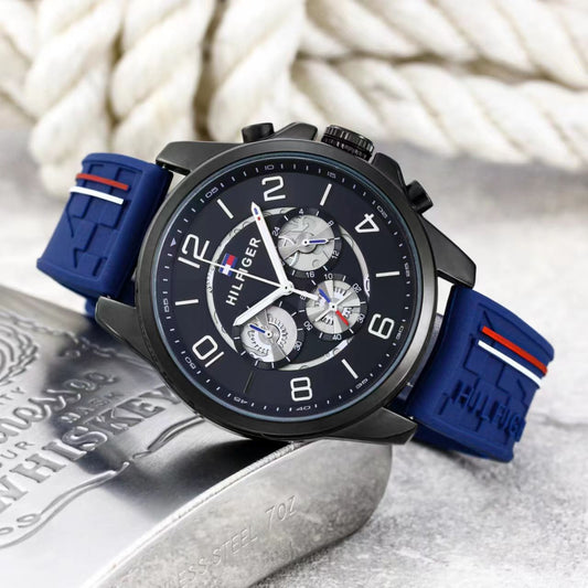 Montre Tommy Pour Homme France Bleu noire