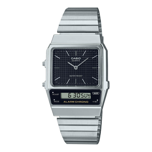 MONTRE CASIO ARGENT BLACK AQ-800E